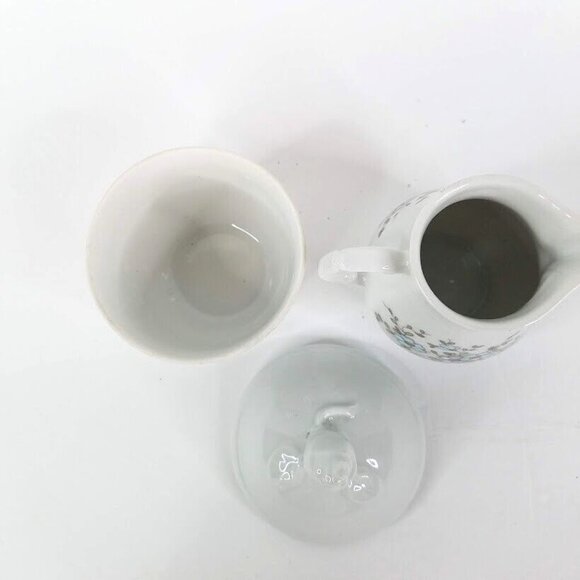 Vintage Schumann Arzberg Bavaria Porcelain Sugar Bowl Creamer Set Floral Design - Picture 2 of 6